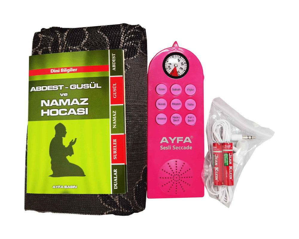 Eğitici Namaz Seti-Sesli Seccade Pembe